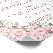 さくらんぼ花バラ金ゴールド蝶バーメニュー ポスター (角)