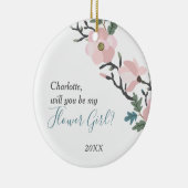 さくらんぼ花パーソナライズされた女の子提案 セラミックオーナメント (右)