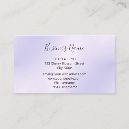 さくらんぼ花パープルフローラ 名刺 (裏面)