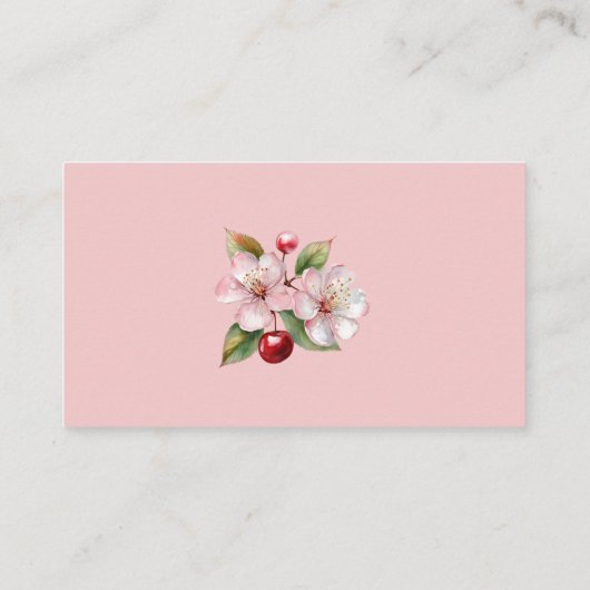 さくらんぼ花ピンクの女の子の赤ちゃんシャワー予約リクエスト エンクロージャーカード (裏面)