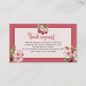 さくらんぼ花ピンクの女の子の赤ちゃんシャワー予約リクエスト エンクロージャーカード (正面)