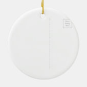 さくらんぼ花ピンクの水色シック セラミックオーナメント (裏面)