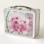 さくらんぼ花ピンクの花写真 メタルランチボックス (正面)