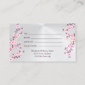 さくらんぼ花ピンクシルバー 名刺 (裏面)