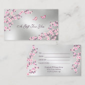 さくらんぼ花ピンクシルバー 名刺 (正面/裏面)