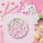 さくらんぼ花ピンクフローラ ペーパープレート (パーティー)