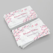 さくらんぼ花ピンク灰色の大理石 名刺