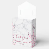 さくらんぼ花ピンク灰色パーソナライズされた大理石 フェイバーボックス (オープン)