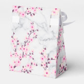 さくらんぼ花ピンク灰色パーソナライズされた大理石 フェイバーボックス (裏面サイド)
