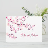 さくらんぼ花ピンク白ありがとう サンキューカード (スタンド正面)