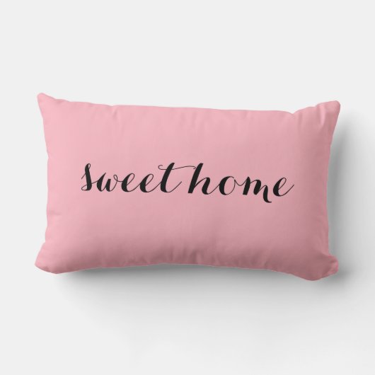 さくらんぼ花ピンク色ホームモノグラム ランバークッション (裏面)