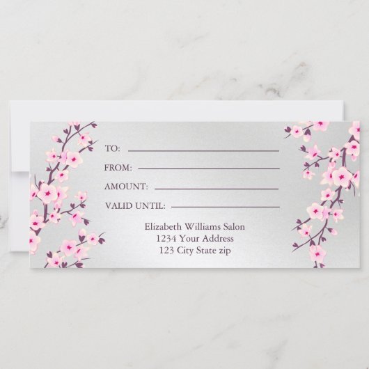 さくらんぼ花ピンク銀券 (裏面)