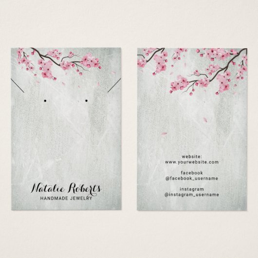 さくらんぼ花フローラジュエリーイヤリングディスプレイ (正面&裏面)