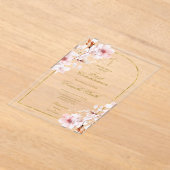 さくらんぼ花フローラバプテスマ アクリル招待状 (レイダウン)