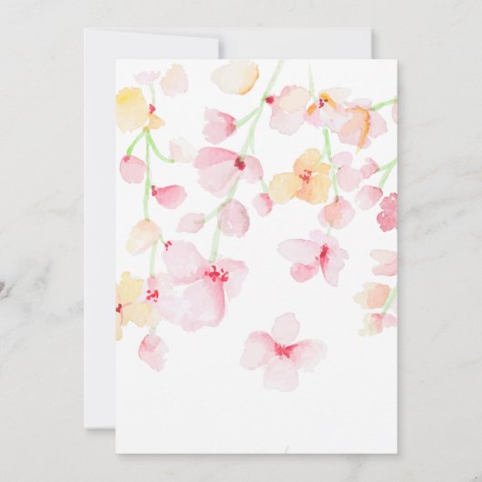 さくらんぼ花フローラベビーシャワー招待状 招待状 (裏面)