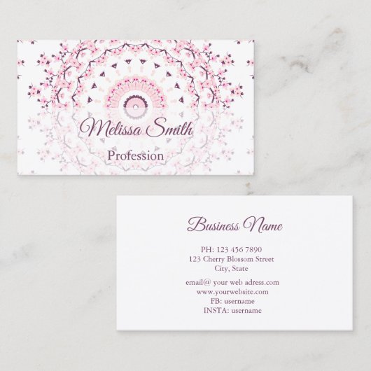 さくらんぼ花フローラ曼荼羅 名刺 (正面/裏面)