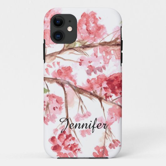 さくらんぼ花フローラ水彩春自然 Case-Mate iPhoneケース (裏面)