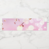 さくらんぼ花フローラ背景花デザイン ペットボトルラベル (シングルラベル)