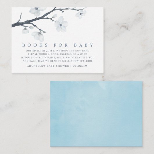 さくらんぼ花フローラ赤ちゃんシャワーブックリクエスト エンクロージャーカード (正面/裏面)