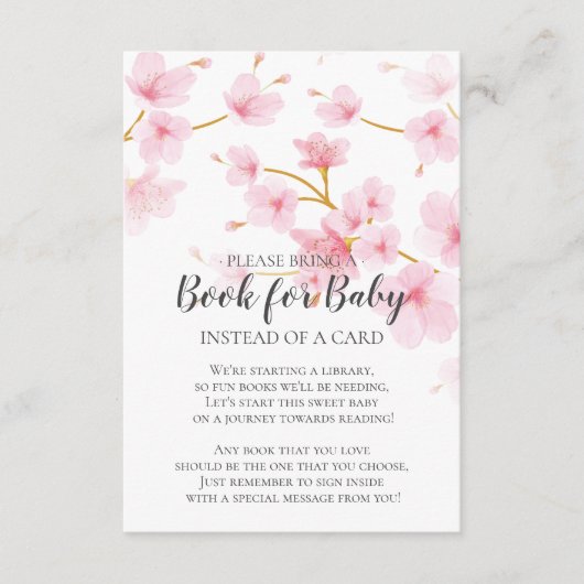 さくらんぼ花フローラ赤ちゃんシャワーベビー エンクロージャーカード (正面)