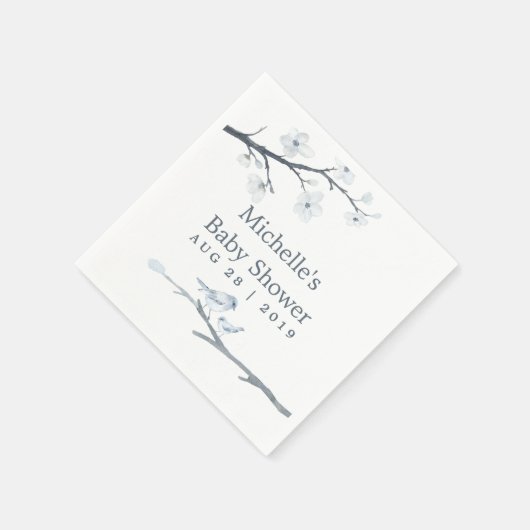 さくらんぼ花フローラ赤ちゃんシャワー スタンダードカクテルナプキン (角)