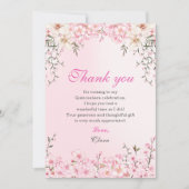 さくらんぼ花フローラSweet sixteen誕生日 サンキューカード (正面)