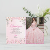 さくらんぼ花フローラSweet sixteen誕生日 サンキューカード (スタンド正面)