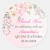 さくらんぼ花フローラSweet sixteen誕生日 ラウンドシール (正面)