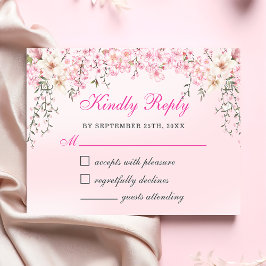 さくらんぼ花フローラSweet sixteen誕生日 出欠カード