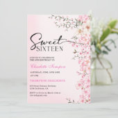 さくらんぼ花フローラSweet sixteen誕生日 招待状 (スタンド正面)