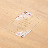 さくらんぼ花プリメラコムニオン アクリル招待状 (レイダウン)