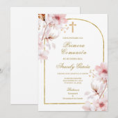 さくらんぼ花プリメラコムニオン 招待状 (正面/裏面)