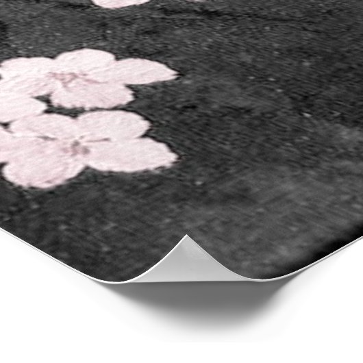 さくらんぼ花プリントと詩 ポスター (角)