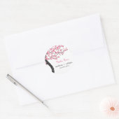 さくらんぼ花ラウンドフェイスステッカー ラウンドシール (封筒)