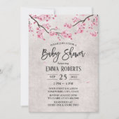 さくらんぼ花ヴィンテージフローラ赤ちゃんシャワー 招待状 (正面)