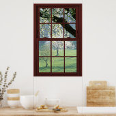 さくらんぼ花写真ウィンドウ幻想#2の3 ポスター (キッチン)