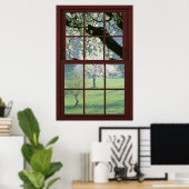 さくらんぼ花写真ウィンドウ幻想#2の3 ポスター (ホームオフィス)