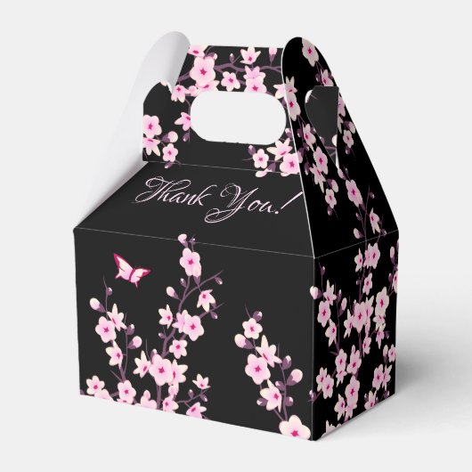 さくらんぼ花咲きピンクブラックサンキュー誕生日 フェイバーボックス (裏面サイド)