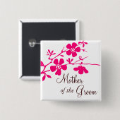 さくらんぼ花咲く新郎ボタンの母 缶バッジ (正面&裏面)