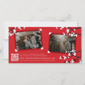 さくらんぼ花咲く「Xie Xie」中国のの結婚写真 サンキューカード (裏面)