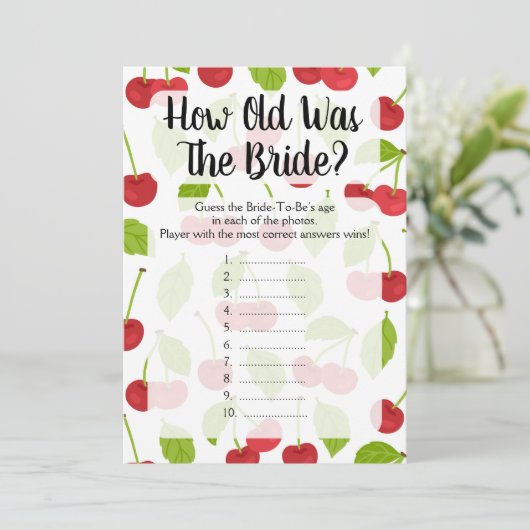 さくらんぼ花嫁のシャワーのゲームは何歳だった (スタンド正面)