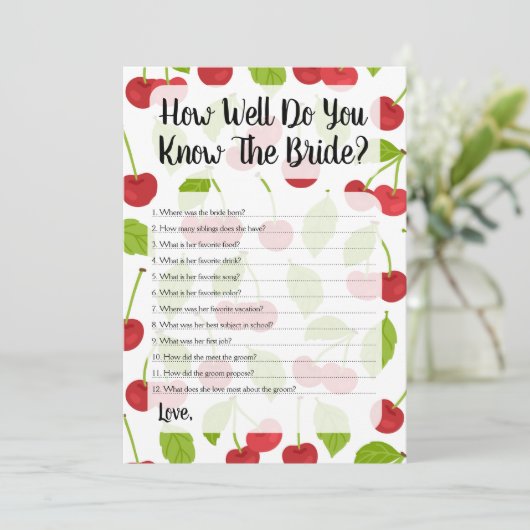 さくらんぼ花嫁ゲームをどれだけ知っているか 招待状 (スタンド正面)