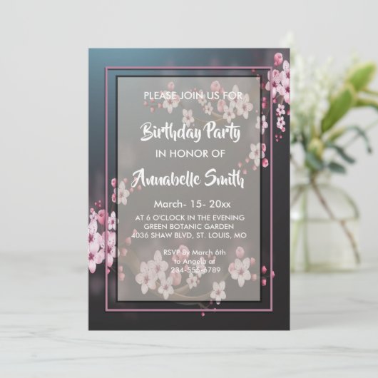 さくらんぼ花形フローラ誕生会 招待状 (スタンド正面)