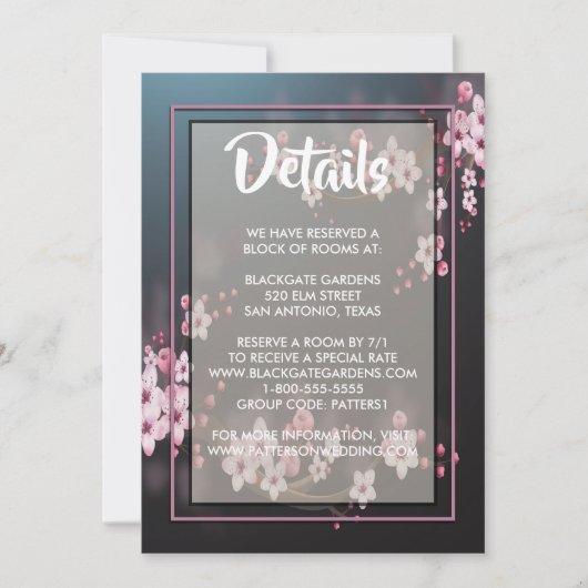 さくらんぼ花形幾何学フローラ囲い 招待状 (正面)