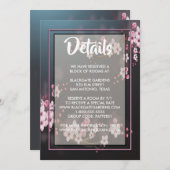 さくらんぼ花形幾何学フローラ囲い 招待状 (正面/裏面)