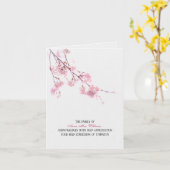 さくらんぼ花悔やみや弔慰サンキューカード カード (黄色い花)