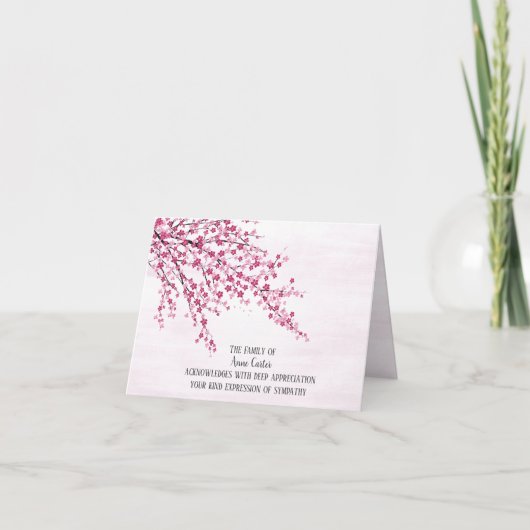 さくらんぼ花悔やみや弔慰サンキューカード カード (正面)