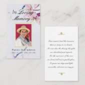 さくらんぼ花悔やみや弔慰メモリアルフォトカード 名刺 (正面/裏面)