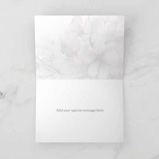 さくらんぼ花折り箔サンキューカード 箔グリーティングカード (内側レイダウン)