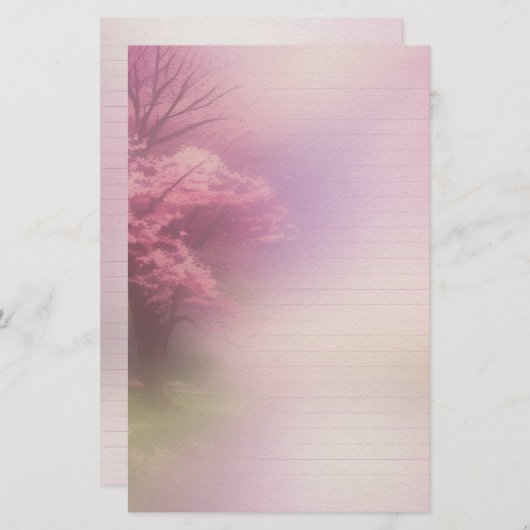 さくらんぼ花文紙スクラップブックエフェメラ 便箋 (正面/裏面)